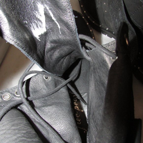 Free People Mountain Brook Hiker Black Buckle Boot Size 39 Preowned - Picture 4 of 5